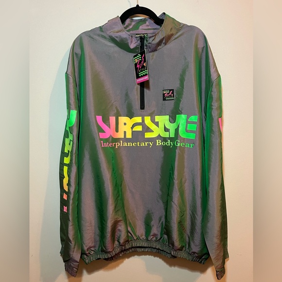 Vintage 80's Surf Style Interplanetary Iridescent Windbreaker